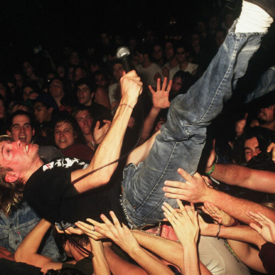 Kurt Cobain keikalla New Yorkissa vuonna 1991.