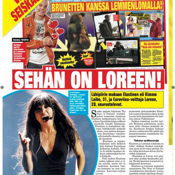 Seiska 2012/23: Loreenin ja Elastisen lemmenloma nousi otsikoihin. elastinen ja loreen