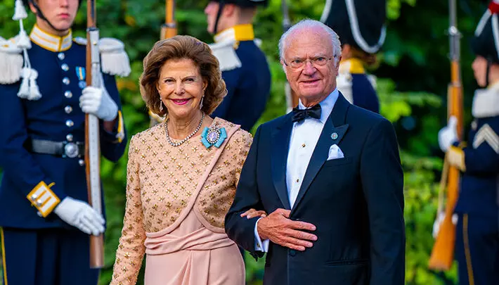 Point de Vue OutMandatory Credit: Photo by Shutterstock (14099400gt)King Carl Gustaf and Queen Silvia of Sweden attending the Jubilee performance of the Royal Opera at Drottningholm Palace Theatre, as part of the Swedish king his 50th Jubilee on the throne in Stockholm.Royals attend jubilee concert, Stockholm, Sweden - 14 Sept 2023