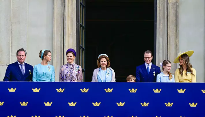 Point de Vue OutMandatory Credit: Photo by Shutterstock (14100432a)Queen Silvia of Sweden, Crown Princess Victoria and Prince Daniel, Princess Estelle, Prince Oscar, Princess Sofia, Princess Madeleine and Christopher O'Neill attending the Changing of the Guards and Choir tribute at the Royal Palace as part of the Swedish king his 50th Jubilee on the throne in Stockholm.Swedish Royals at Changing of the Guards and Choir tribute, Stockholm, Sweden - 15 Sept 2023