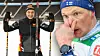 Jopa hiihtomestari IIvo Niskanen ihmettelee Teemu Virtasen touhuja. Käsitelty kuva.
