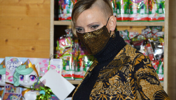Princess Charlene of Monaco attending the Christmas gift distribution on December 16, 2020 in Monaco, Monaco.