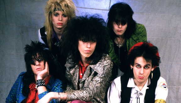 Hanoi Rocks teki 80-luvulla kansainvälisestä läpimurtoa. Kuvassa vasemmalta oikealle: Sam Jaffa, Michael Monroe, Razzle, Andy McCoy ja Nasty Suicide.