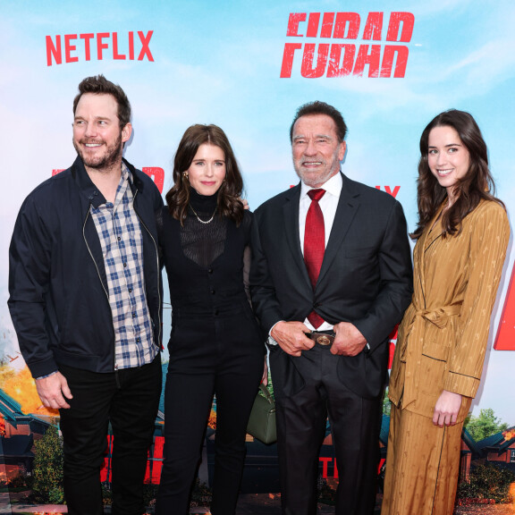 Kurissa Katherinen mies Chris Pratt, Katherine, Arnold ja Christine Schwarzenegger.