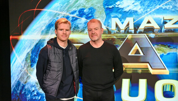 Tuukka ja hänen isänsä Sami ovat olleet toistaiseksi kisan kärkikastia. 20230914, Helsinki. Amazing Race Suomi pressi. Kuvassa Tuukka Ritokoski ja Sami Ritokoski.