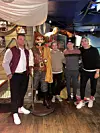 Teemu Hartikainen, Henrik Haapala, Sami Vatanen ja Valtteri Filppula ravintola Hookissa.