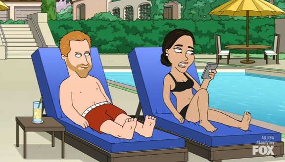 Foxin tuottama Family Guy kuvaa Harryn ja Meghanin rahanhimoisina ajelehtijoina vailla muuta päämäärää kuin helpot julkkiskeikat.