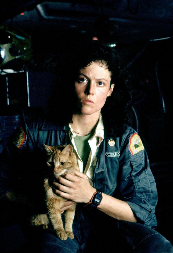 Ellen Ripley ja Jones-kissa seikkailivat yhdessä Nostromo-avaruusaluksessa ensimmäisessä Alien-elokuvassa.