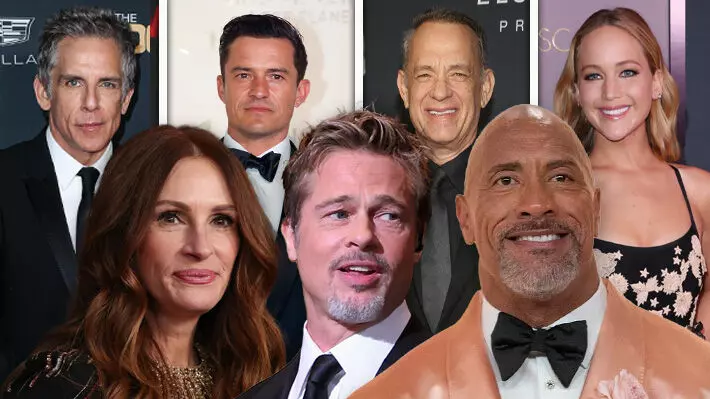 Julia Roberts, Dwayne Johnson, Tom Hanks, Jennifer Lawrence, Orlando Bloom ja Ben Stiller