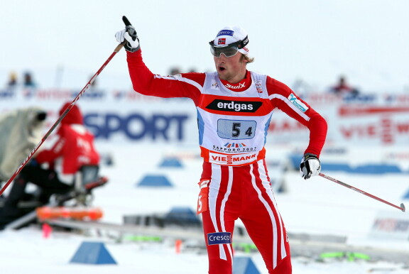 Norjan hirmuhiihtäjä Petter Northug söi kilpakumppaninsa elävältä laduilla. Kuva vuodelta 2007.
