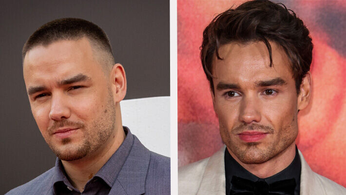 Vasemmalla Liam lokakuussa 2021, oikealla maaliskuussa 2023. Liam Payne