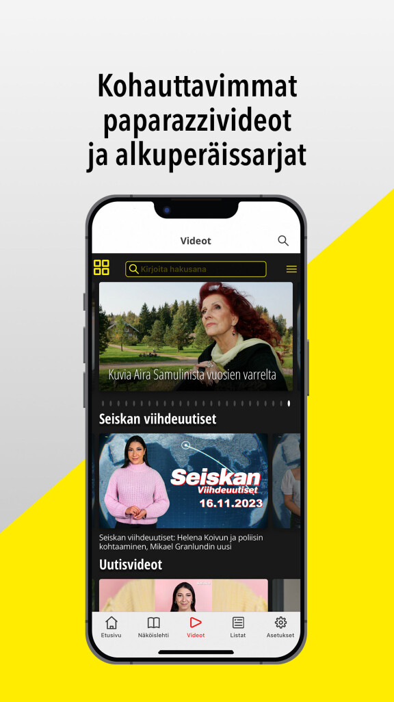 Uudistuneelta videosivulta löydät sekä tuoreimmat uutis- ja paparazzivideot että Seiskan alkuperäissarjat.