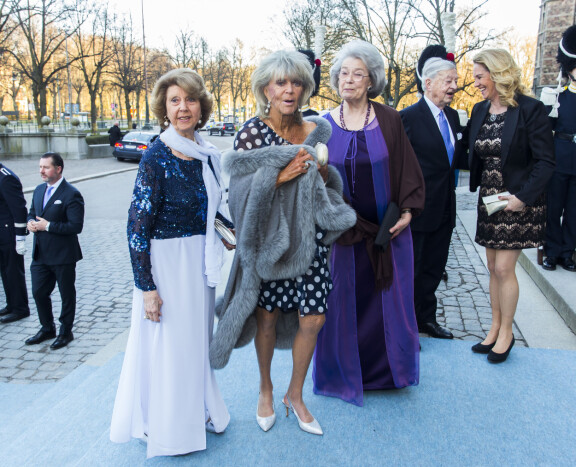 Prinsessat Désirée, Birgitta ja Margaretha kuningas Kaarle Kustaan 70-vuotisjuhlissa vuonna 2016.