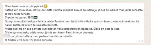 Sanna kertoi koskettavan koiratarina vanhemmalle herralle, joka uskoi kaiken.