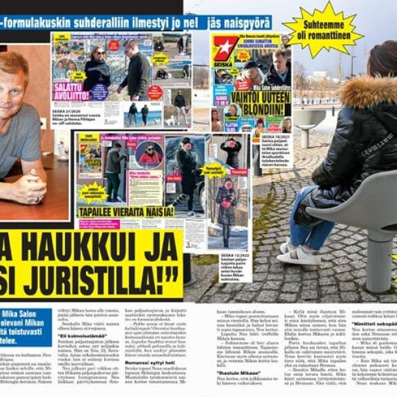 SEISKA 16–17/2022 Viime vuoden pääsiäisen tuplanumerossa Nea kertoi Seiskalle, miten jätti Mikan tämän uskottomuuden vuoksi. SEISKA 16–17/2022 Viime vuoden pääsiäisen tuplanumerossa Nea kertoi Seiskalle, miten jätti Mikan tämän uskottomuuden vuoksi.