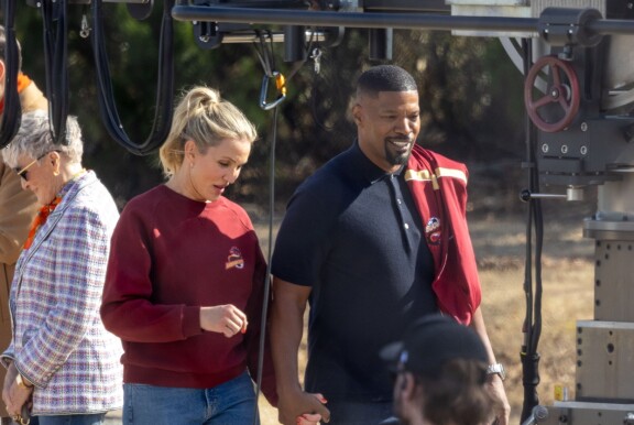 Cameron Diaz ja Jamie Foxx uuden elokuvan kuvauksissa.