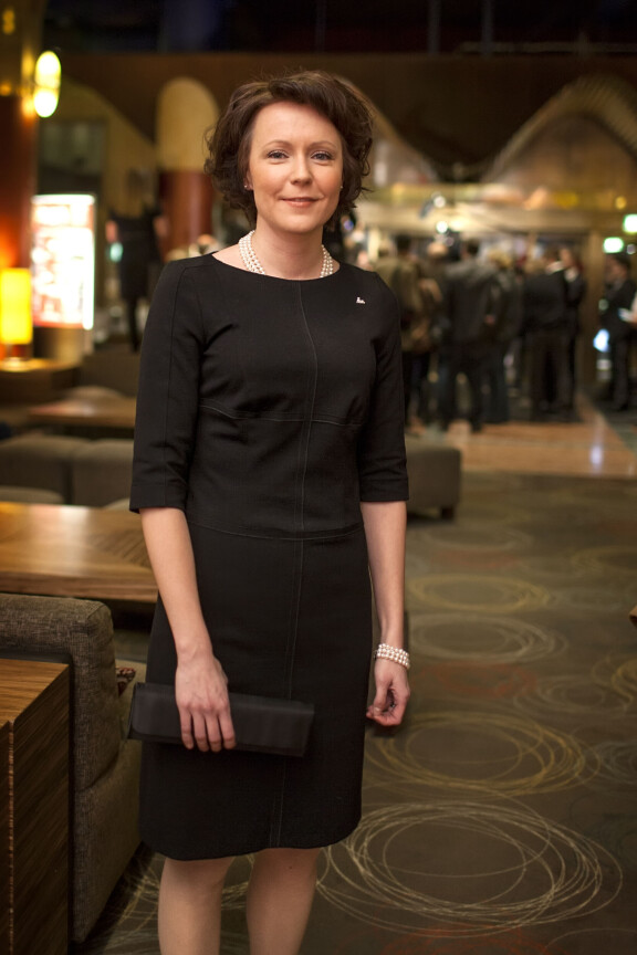 Jenni Haukio kuvattuna vuonna 2012 Sauli Niinistön vaalivalvojaisissa.