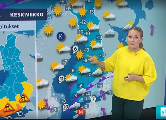 Uusi meteorologikaunotar aloitti Ylen aamussa