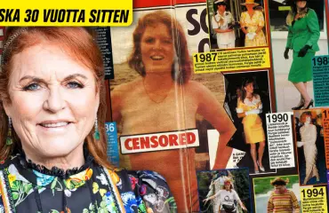 Sarah Ferguson joutui alastonkuvaskandaalin uhriksi – kohuherttuattarella oli ongelmia jo 30 vuotta sitten