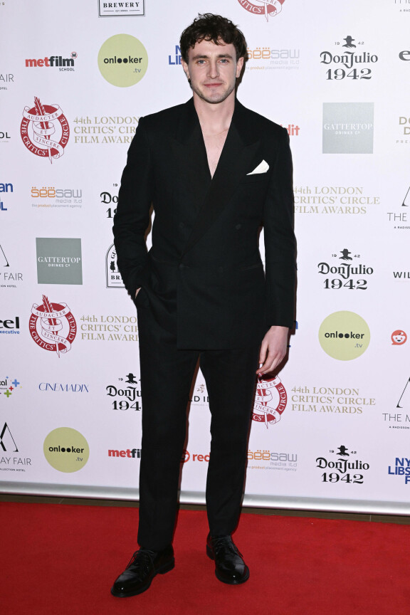 Paul Mescal London Critics Circle Film Awards-gaalassa tänä vuonna.