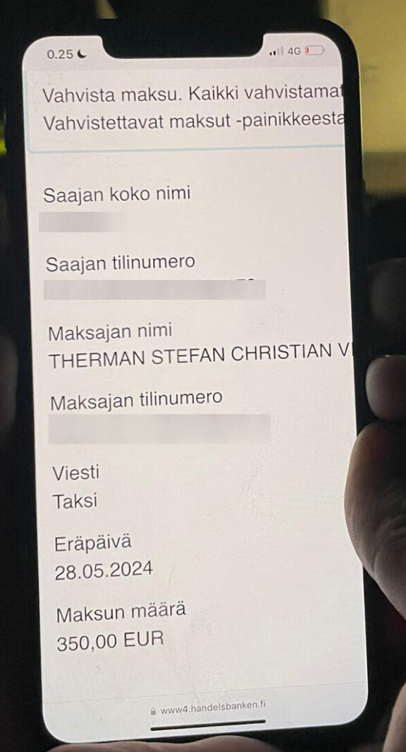 Stefu maksavansa velan, mutta todellisuudessa rahoja ei koskaan tullut taksikuskille.