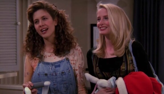 Rossin (David Schwimmer) entistä vaimoa näytteli Jane Sibbet (oikealla), jonka puolisoa Susania esitti Jessica Hecht.