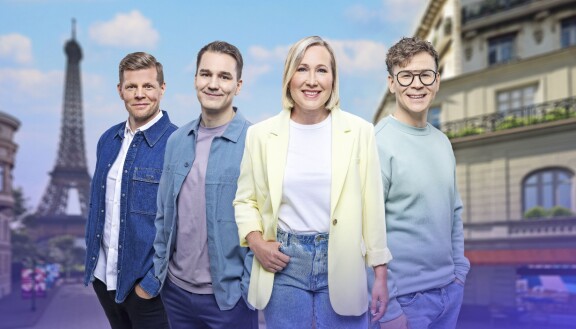 Pariisin kisastudion juontajina ovat Antti-Jussi Sipilä, Sami Laine ja Inka Henelius. Riku Salminen on toimittajana paikan päällä Pariisissa.