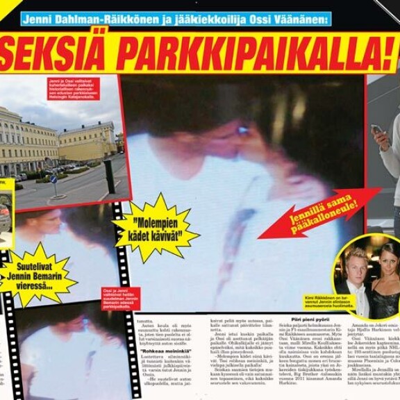 SEISKA 40/2013 Jymypommi laukesi, kun Seiska kertoi parin salaseksistä Jennin autossa. SEISKA 40/2013 Jymypommi laukesi, kun Seiska kertoi parin salaseksistä Jennin autossa.