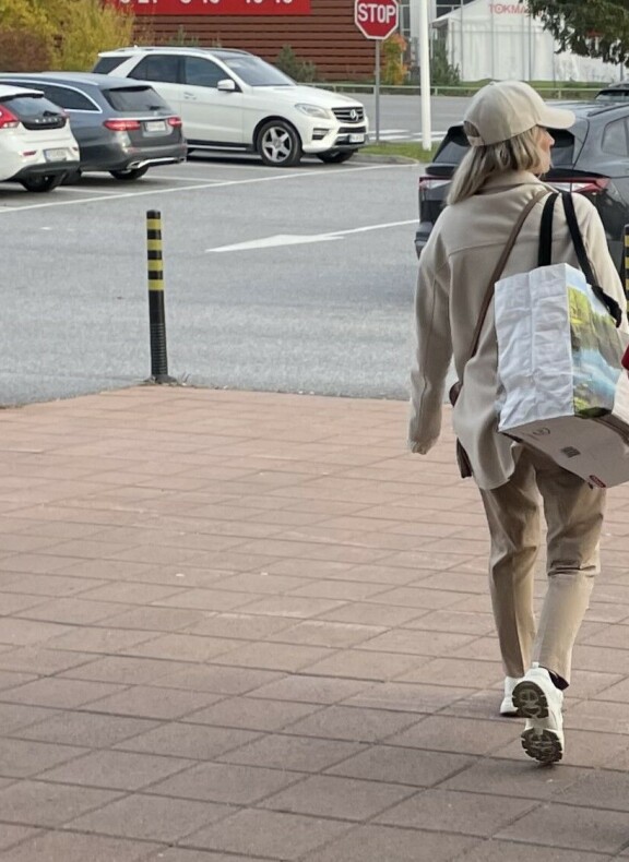 Helena tepasteli virolaiskilvissä olevaan Audiinsa kestokasseineen.