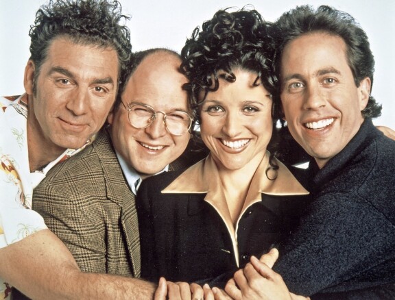 Michael Richard, Jason Alexander, Julia Louis-Dreyfus ja Jerry Seinfeld.