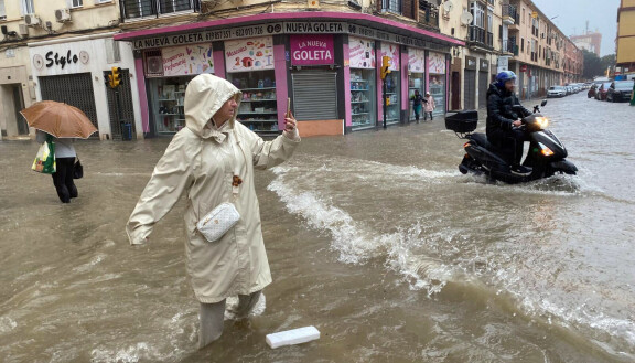 Kadut tulvivat viime viikolla rankkasateiden vuoksi Malagassa, lähellä Marbellaa.