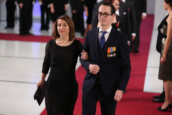 Carl ja ex-puoliso Michaela osallistuivat yhdessä itsenäisyyspäivän juhlavastaanotolle Tampere-talolla vuonna 2013.