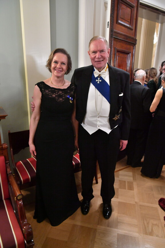 Päivi ja Paavo Lipponen Linnan juhlissa vuonna 2018.