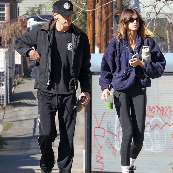 Kaia ja häntä 10 vuotta vanhempi Austin nauttivat toistensa seurasta. austin butler ja kaia gerber