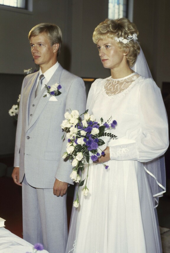 Suomi-hiihdon superpari Harri ja Marja-Liisa Kirvesniemi vihittiin avioliittoon 1984.