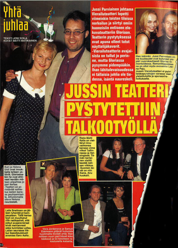 Vuoden 1995 seurapiiriparit puhuttivat kunnolla jo ennen sosiaalista mediaa.
