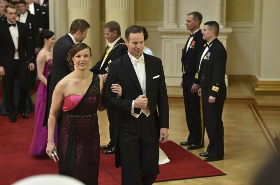 Tero ja Niina osallistuivat Linnan juhliin 2014.