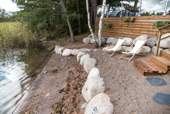 Pihaan rakentui hiekkaranta.