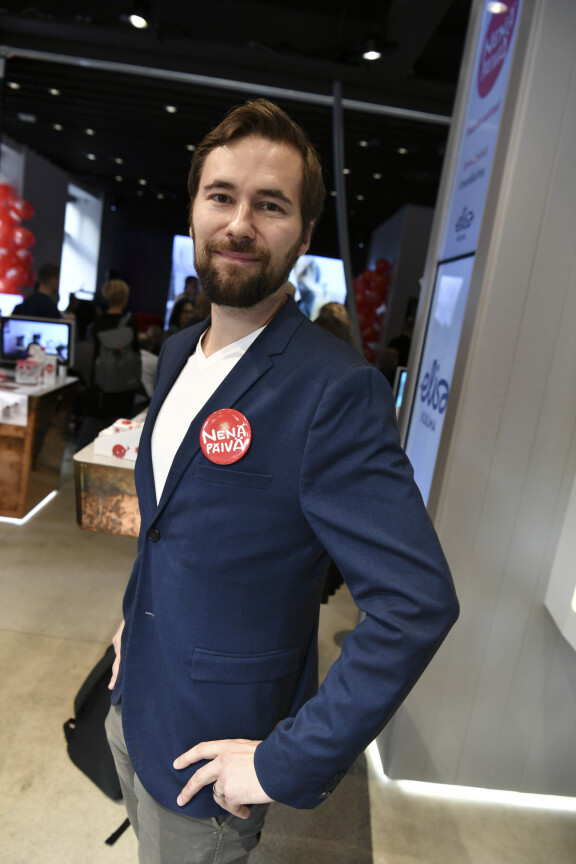 Marko Lämsä kuvattuna Nenäpäivä-lehdistötilaisuuden yhteydessä vuonna 2018.