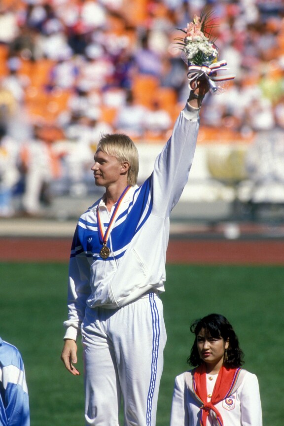 Suomen Tapio Korjus voitti keihäänheiton olympiakultaa Soulissa 1988.