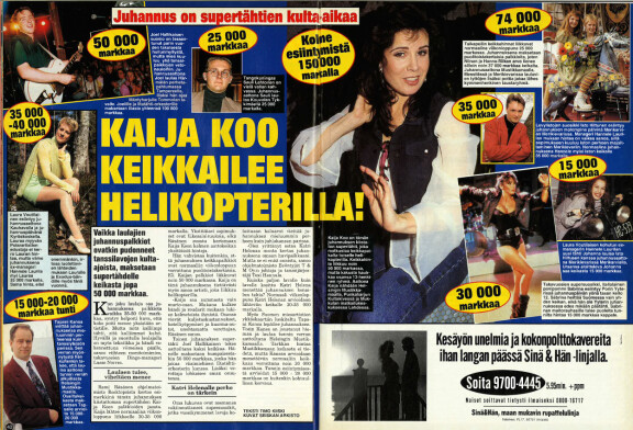 Ysärikesän huippupalkkio oli 50 000 markkaa esiintymiseltä.