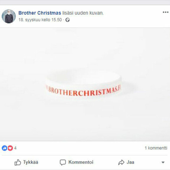 Koposen kauppaamat rannekkeet maksetaan selvästi Brother Christmas ry:n tilille ja toimitusosoite pyydetään kirjoittamaan tilisiirron viestikenttään. Koposen kauppaamat rannekkeet maksetaan selvästi Brother Christmas ry:n tilille ja toimitusosoite pyydetään kirjoittamaan tilisiirron viestikenttään.