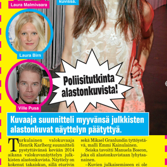 SEISKA 22/2014 Henrikin vaimo Kia Karlberg on ottanut osan kohukuvista. Manuela Bosco kertoi Seiskalle Kian ottaneen häneen yhteyttä. SEISKA 22/2014 Henrikin vaimo Kia Karlberg on ottanut osan kohukuvista. Manuela Bosco kertoi Seiskalle Kian ottaneen häneen yhteyttä.