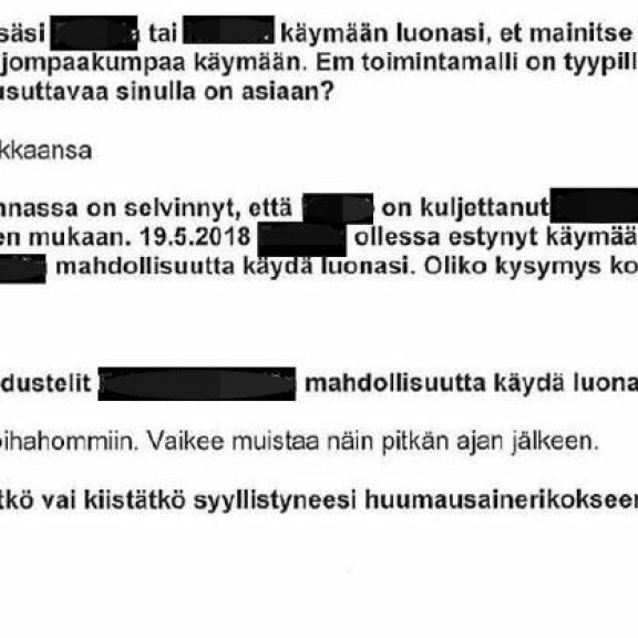 Ote Lehterän poliisikuulusteluista. Ote Lehterän poliisikuulusteluista.