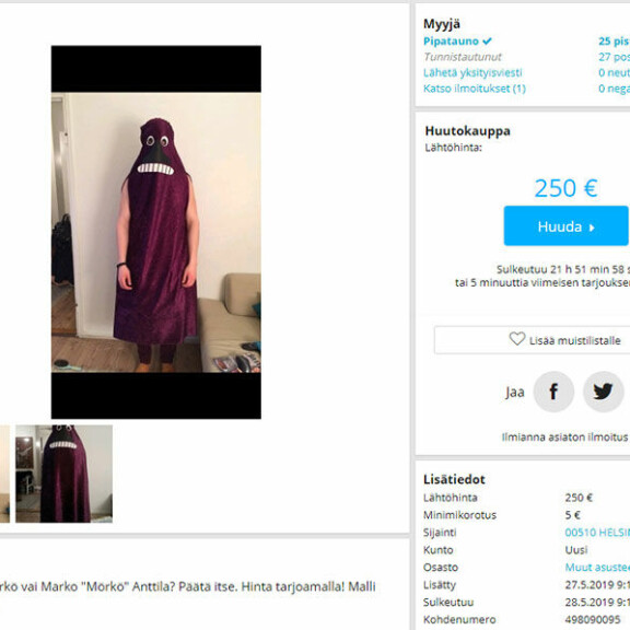 Jääkiekon MM-kulta aiheutti Mörkö-huuman – nyt sillä halutaan tehdä rahaa: maksaisitko tästä puvusta näin paljon?! Mörkö-puku