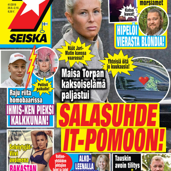 Salasuhde paljastui! Maisa Torppa viettää yhteisiä öitä it-pomon kanssa – paparazzikuvat Seiskassa! Maisa Torppa Seiskan kannessa.