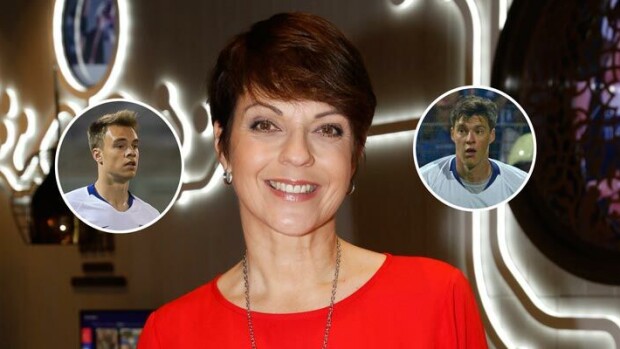 Ex-missi Anna-Liisa Tiluksen pojat Sauli ja Leo Väisänen tekevät urheiluhistoriaa – äiti kannustaa katsomossa! Anna-Liisa Tilus kannustaan poikiaan katsomossa.