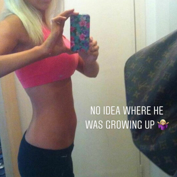 Vatsa pysyi litteänä vielä raskausviikolla 24. Kuvakaappaus Maisa Torpan Instagram-tarinoista. Maisa Torppa raskaus 3