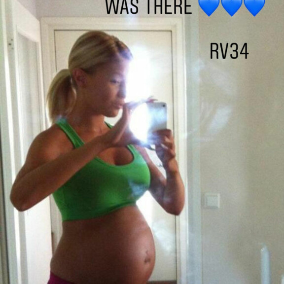 Vauvavatsa oli liki äärimmillään raskausviikolla 34. Kuvakaappaus Maisa Torpan Instagram-tarinoista. Maisa Torppa raskaus 5