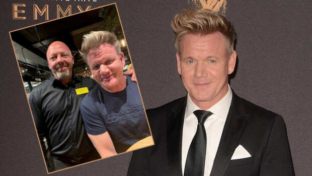 Oululainen portsari Jussi, 45, nappasi Gordon Ramsayn jonon ohi olutravintolaan – järjesti miljonäärikokille oman pöydän: ”Yksi pyyntö heiltä tuli…” Gordon Ramsay & Teerenpelin portsari Jussi.